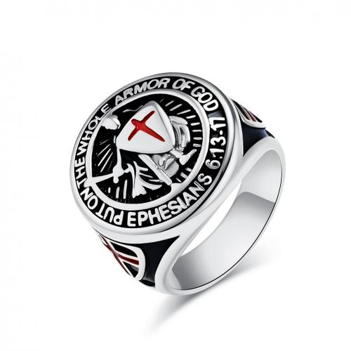 Titan Stahl Fingerring, Titanstahl, poliert, unisex & verschiedene Größen vorhanden & Emaille, keine, verkauft von PC[