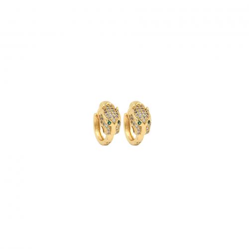 Cubic Zirconia Micro Pave Brass Earring, 18K gold plated, fashion jewelry & micro pave cubic zirconia & for woman [