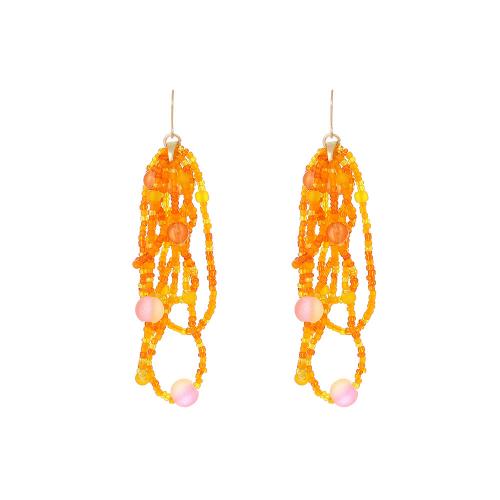 Boucles d'oreilles perle de verre, Seedbead, avec alliage de zinc, fait à la main, bijoux de mode & pour femme, plus de couleurs à choisir Vendu par paire[