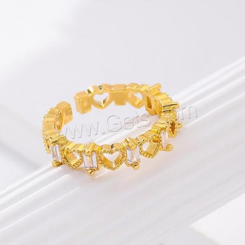 Cubic Zirconia Micro Pave Brass Finger Ring, gold color plated, fashion jewelry & micro pave cubic zirconia & for woman 