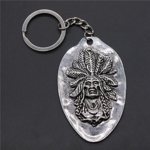 Zinc Alloy Key Chain Jewelry, with Iron, plated, fashion jewelry, silver color 