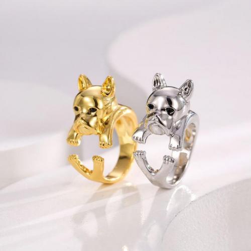 Brass Finger Ring, Dog, plated, fashion jewelry & for woman [