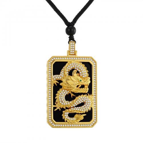 Rhinestone Brass Necklace, with Cotton Thread & Seedbead, plated, fashion jewelry & for man & with rhinestone Approx 30-35 cm [