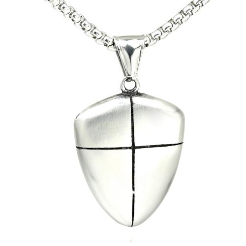 Stainless Steel Pendants, 304 Stainless Steel, Shield, fashion jewelry & Unisex, original color [