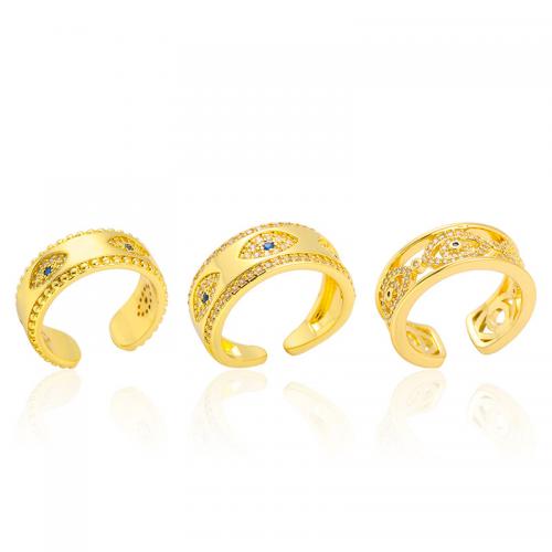 Cubic Zirconia Micro Pave Brass Finger Ring, gold color plated, fashion jewelry & micro pave cubic zirconia & for woman 