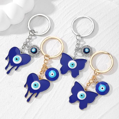 Evil Eye Key Chain, Zinc Alloy, plated, fashion jewelry & enamel & with rhinestone 