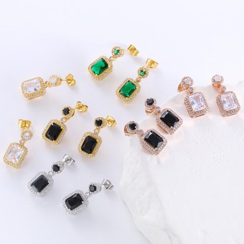 Stainless Steel Drop Earring, 316L Stainless Steel, fashion jewelry & for woman & with rhinestone [