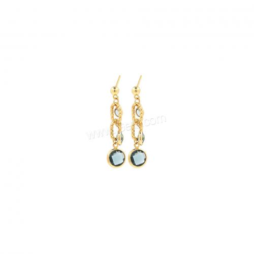 Cubic Zirconia Micro Pave Brass Earring, 18K gold plated, fashion jewelry & micro pave cubic zirconia & for woman 35mm [