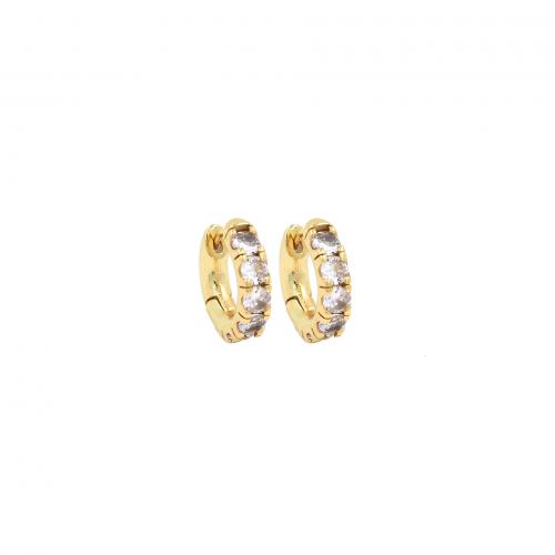 Cubic Zirconia Micro Pave Brass Earring, 18K gold plated, fashion jewelry & micro pave cubic zirconia & for woman [