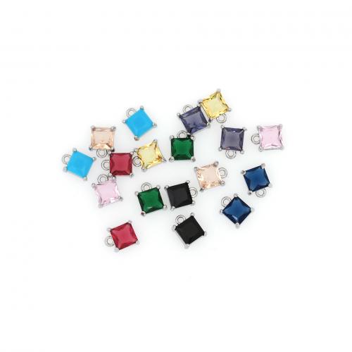 Pendentifs en laiton zircon cubique (CZ), cadre, Plaqué de platine, bijoux de mode & DIY & pavé de micro zircon, plus de couleurs à choisir Vendu par PC