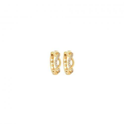 Cubic Zirconia Micro Pave Brass Earring, 18K gold plated, fashion jewelry & micro pave cubic zirconia & for woman [