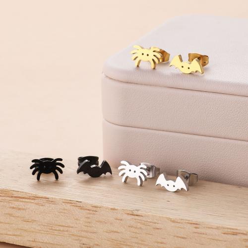 Stainless Steel Stud Earring, 304 Stainless Steel, Spider, plated, for woman [