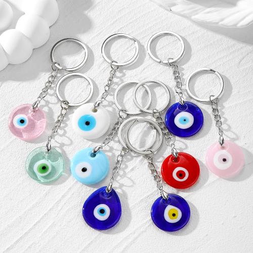 Evil Eye Key Chain, Zinc Alloy, with Glass, plated, fashion jewelry 