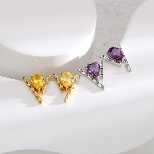 Crystal Jewelry Earring, Brass, with Crystal, plated, fashion jewelry & for woman [