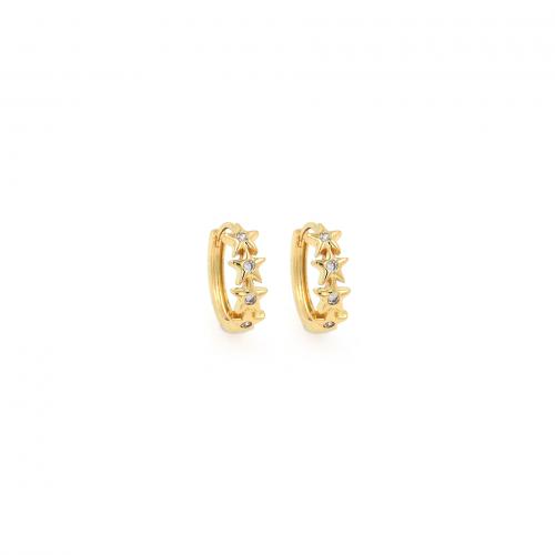 Cubic Zirconia Micro Pave Brass Earring, 18K gold plated, fashion jewelry & micro pave cubic zirconia & for woman [