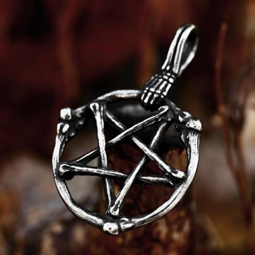 Stainless Steel Pendants, 304 Stainless Steel, pentagram, polished, vintage & DIY & hollow, original color [