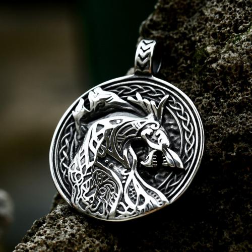 Stainless Steel Animal Pendants, 304 Stainless Steel, Wolf, polished, vintage & DIY, original color [