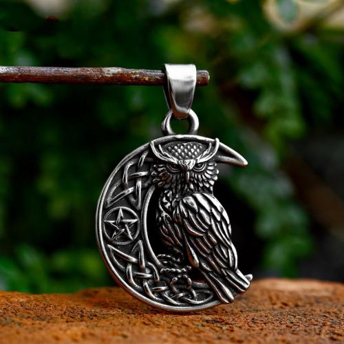 Stainless Steel Animal Pendants, 304 Stainless Steel, Owl, vintage & DIY, original color [