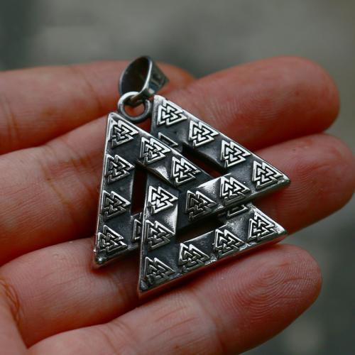 Stainless Steel Pendants, 304 Stainless Steel, Triangle, polished, vintage & DIY & blacken, original color [