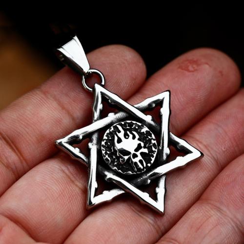 Stainless Steel Pendants, 304 Stainless Steel, Hexagram, polished, vintage & DIY & hollow, original color [