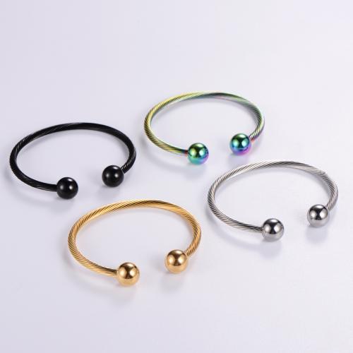 pulsera brazalete de acero inoxidable, acero inoxidable 316L, Ajustable & Joyería & para mujer, más colores para la opción, diámetro interior:aproximado 60mm, Vendido por UD[