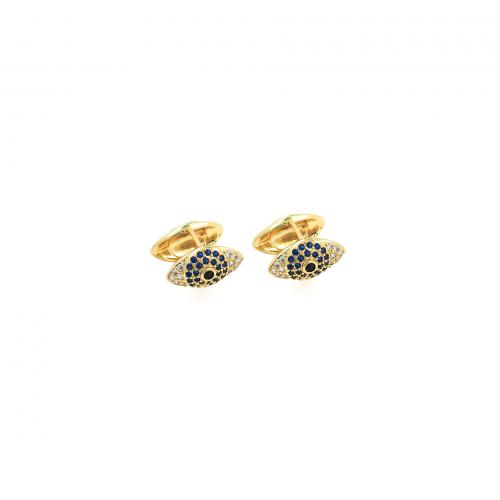 Cubic Zirconia Micro Pave Brass Earring, 18K gold plated, fashion jewelry & micro pave cubic zirconia & for woman [