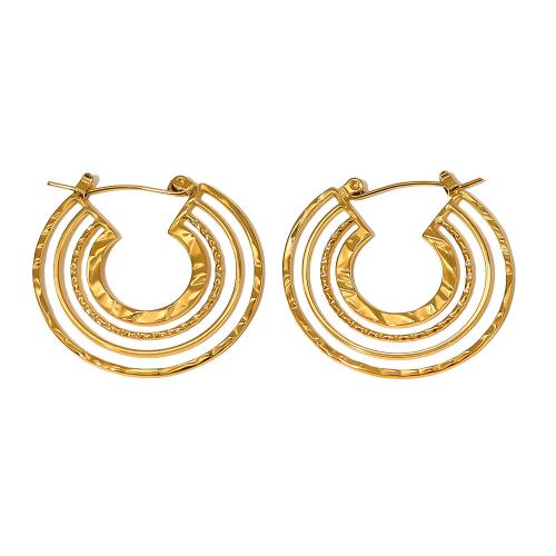 Boucles d'oreilles en acier titane, Plaqué d'or 18K, bijoux de mode & pour femme, doré Vendu par paire