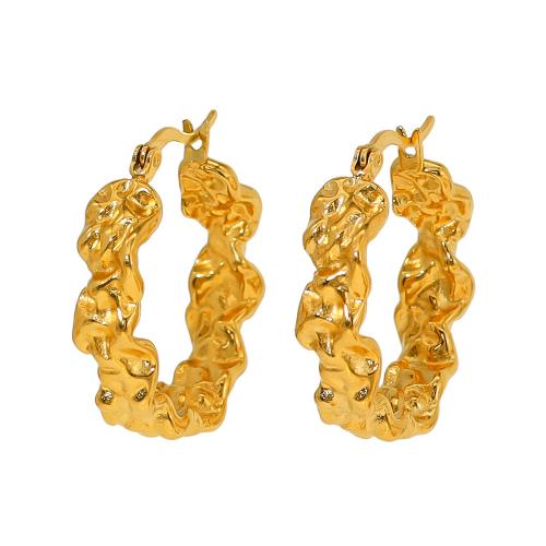 Boucles d'oreilles en acier titane, Plaqué d'or 18K, bijoux de mode & pour femme, doré Vendu par paire