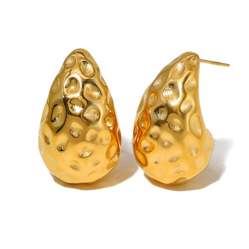 Boucles d'oreilles en acier titane, Plaqué d'or 18K, bijoux de mode & pour femme, doré Vendu par paire