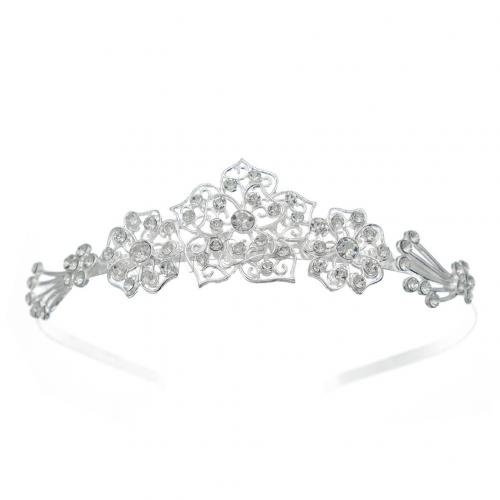 Bridal Tiaras, Zinc Alloy, silver color plated & for woman & with rhinestone [