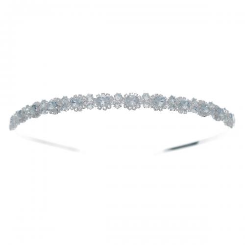 Hair Bands, Zinc Alloy, silver color plated & micro pave cubic zirconia & for woman [