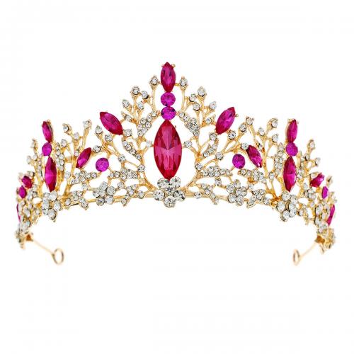 Tiaras nupciales, aleación de zinc, chapado, diverso tamaño para la opción & para mujer & con diamantes de imitación, más colores para la opción, Vendido por UD[