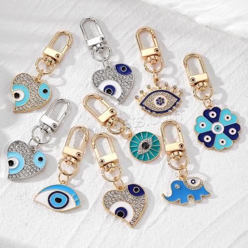 Evil Eye Key Chain, Zinc Alloy, plated, fashion jewelry & enamel & with rhinestone 