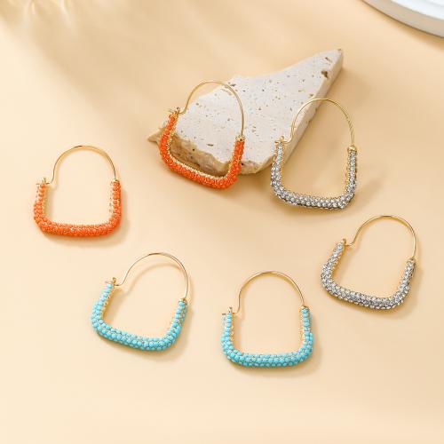 Resin Zinc Alloy Earring, with Resin, fashion jewelry & for woman 