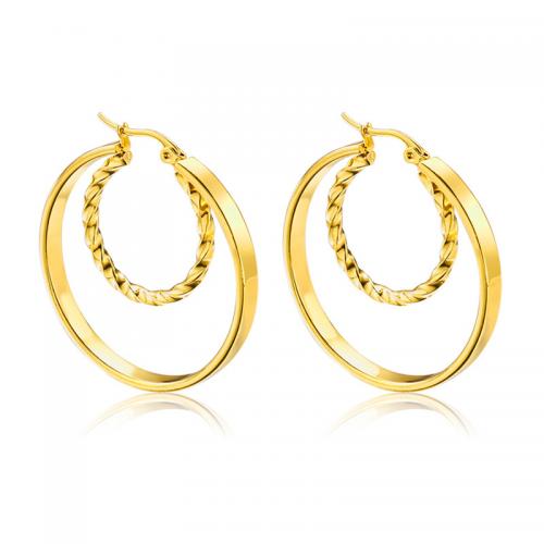 Stainless Steel Leverback Earring, 304 Stainless Steel, 18K gold plated, fashion jewelry & for woman, golden 