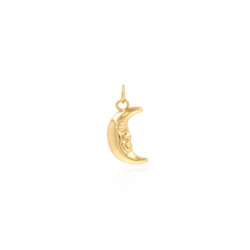 Brass Jewelry Pendants, Moon, 18K gold plated, fashion jewelry & DIY 