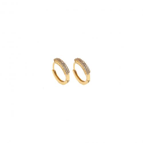 Cubic Zirconia Micro Pave Brass Earring, 18K gold plated, fashion jewelry & micro pave cubic zirconia & for woman [