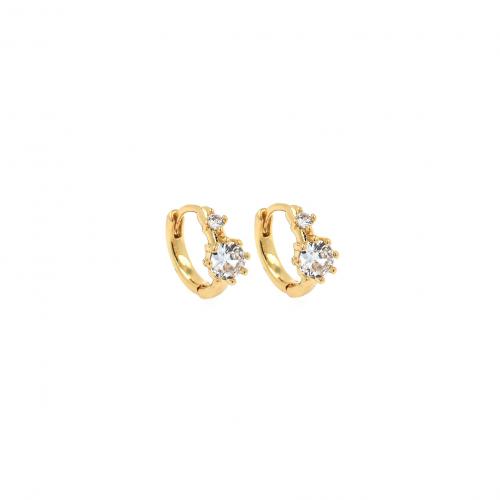 Cubic Zirconia Micro Pave Brass Earring, 18K gold plated, fashion jewelry & micro pave cubic zirconia & for woman [