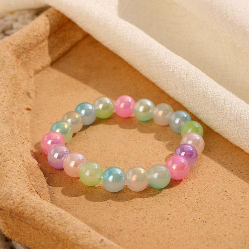 Glass Jewelry Beads Bracelets, Round, fashion jewelry & for woman Approx 18 cm 