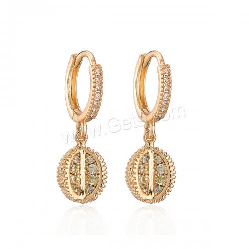 Cubic Zirconia Micro Pave Brass Earring, Durian, plated, micro pave cubic zirconia & for woman [