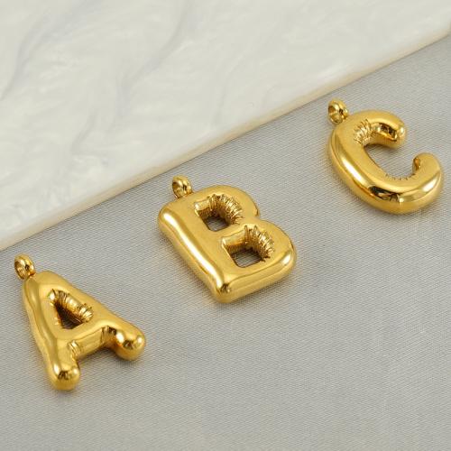 Pendentif de lettre en acier inoxydable, Acier inoxydable 304, Lettre d’alphabet, Placage de couleur d'or, styles différents pour le choix & pour femme, plus de couleurs à choisir Vendu par PC[