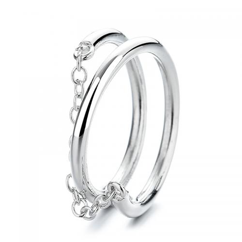 Brass Finger Ring, plated, for woman, silver color, US Ring [