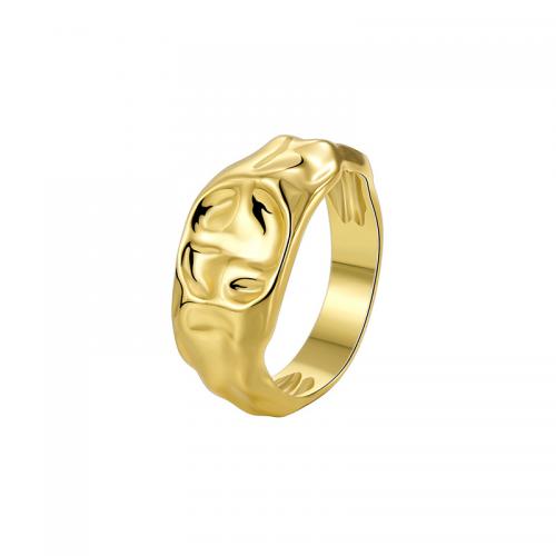 Brass Finger Ring, plated & for woman, golden [