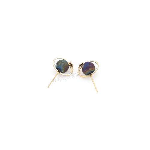 Brass Stud Earring, 18K gold plated, fashion jewelry & for woman & enamel, mixed colors 