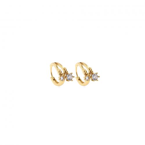 Cubic Zirconia Micro Pave Brass Earring, 18K gold plated, fashion jewelry & micro pave cubic zirconia & for woman 