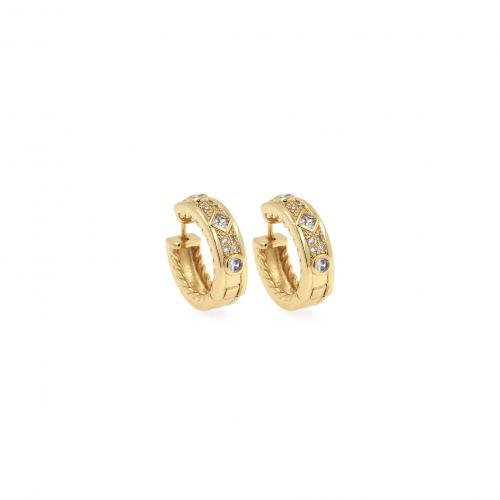 Cubic Zirconia Micro Pave Brass Earring, 18K gold plated, fashion jewelry & micro pave cubic zirconia & for woman 