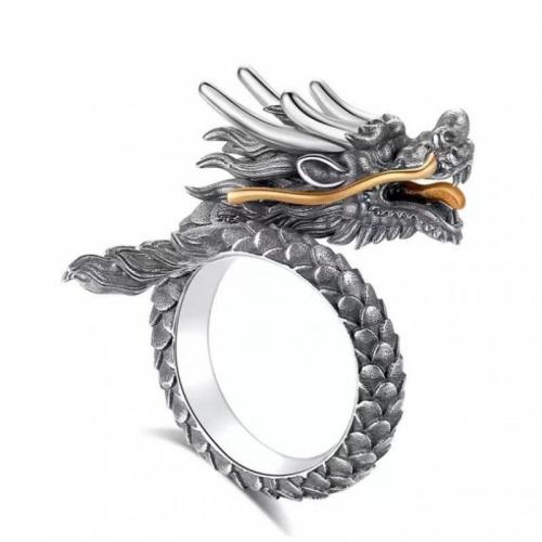 Zinc Alloy Cuff Finger Ring, Dragon, plated, vintage & Unisex, US Ring [