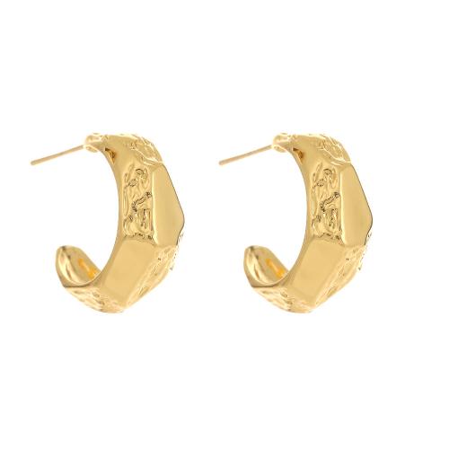 Brass Stud Earring, gold color plated, fashion jewelry & for woman, golden 