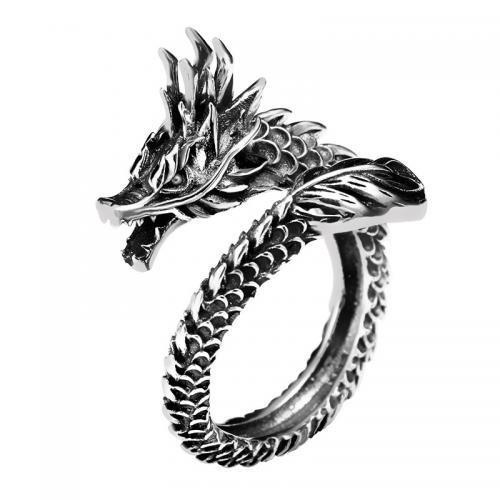 Bague en laiton, dragon, Placage, bijoux de mode & pour homme, couleur originale, Diameter :18mm, width :14mm., Vendu par PC