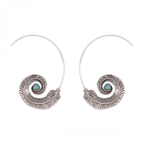 Boucle d'oreille goutte Zinc Alloy, alliage de zinc, avec turquoise synthétique, Placage de couleur argentée, bijoux de mode & pour femme Vendu par paire[